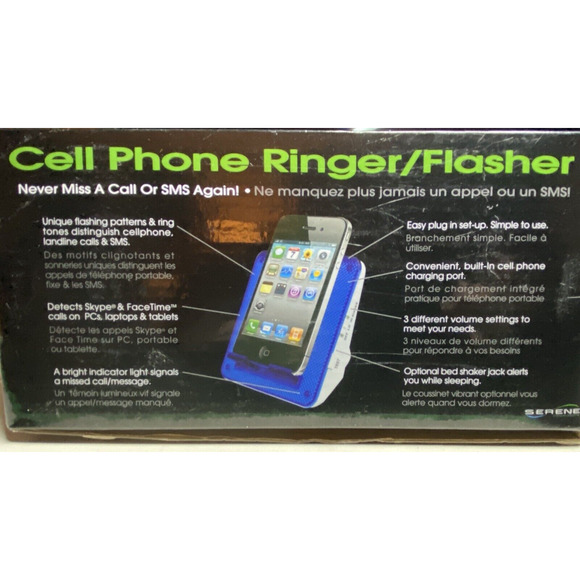 Serene Central Alert Cell Phone Ringer Flasher Land Line Capable Open Box Unit - Picture 6 of 9